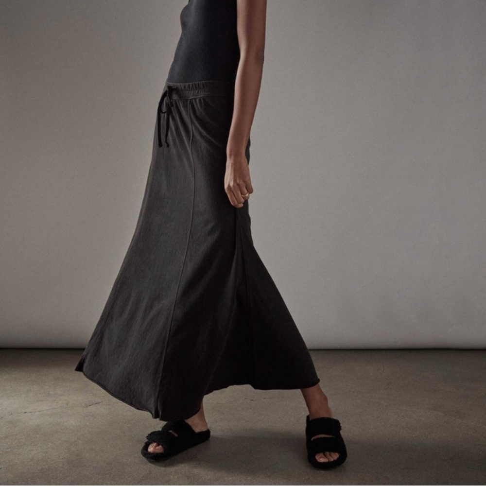 James Perse Pull On Maxi Skirt with Drawstring